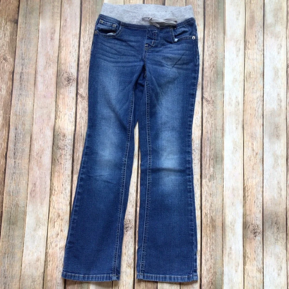 Justice Mid Rise Knit Waist Boot Cut Jeans